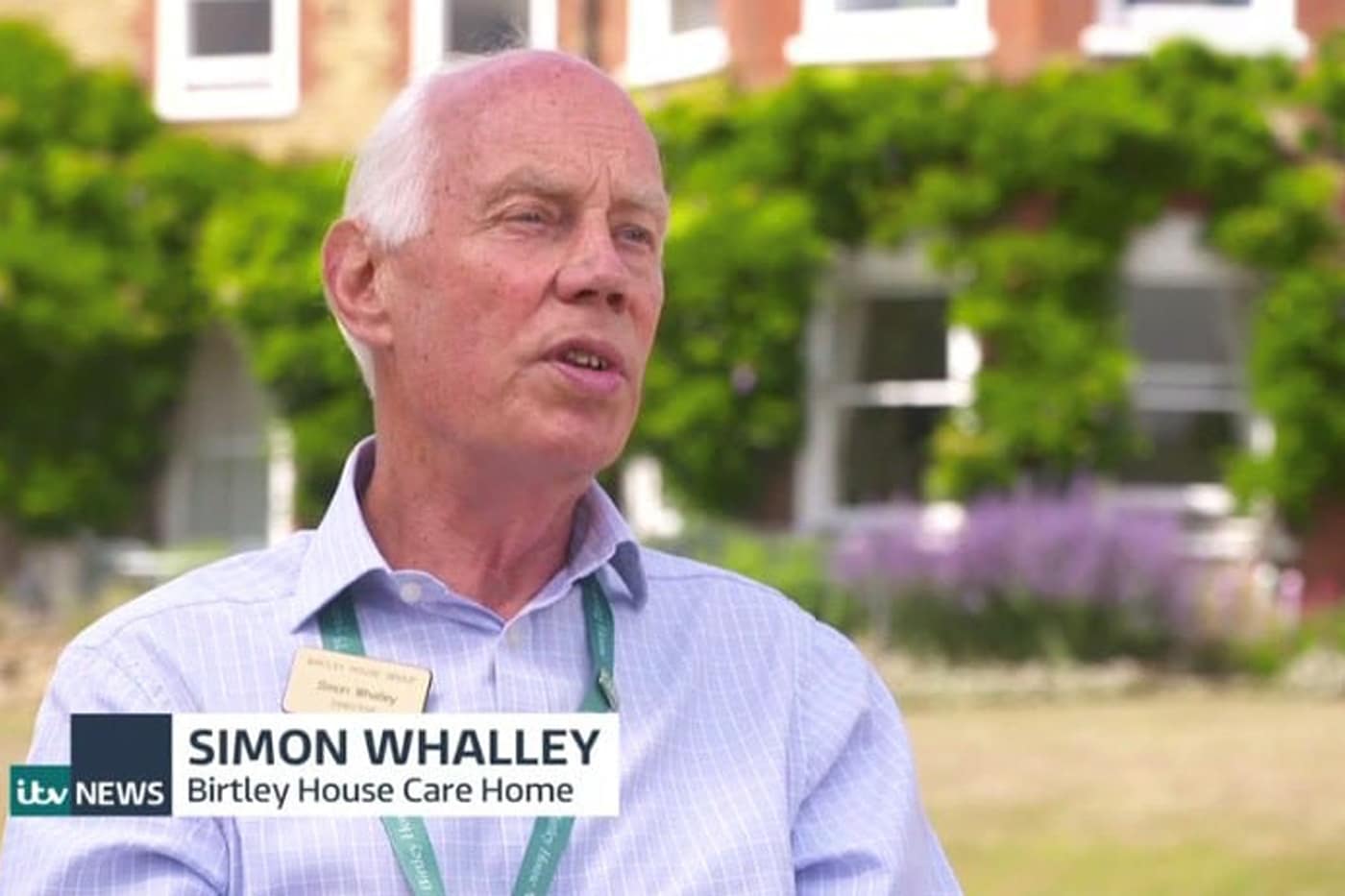 Simon Whalley being interviewed on ITV News